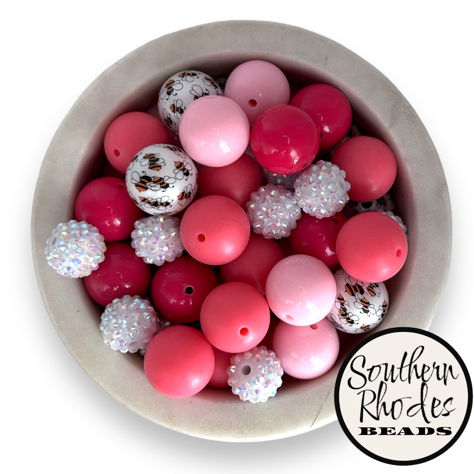 20mm Pink Solid Chunky Acrylic Bubblegum Beads